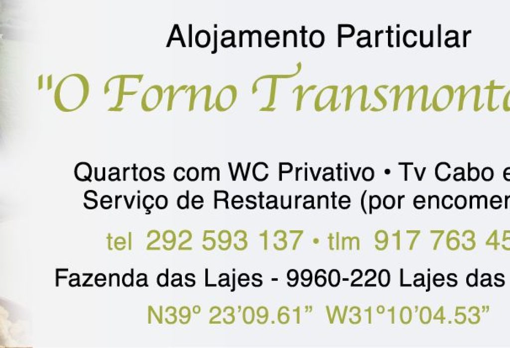 Alojamento – O Forno Transmontano - Flores