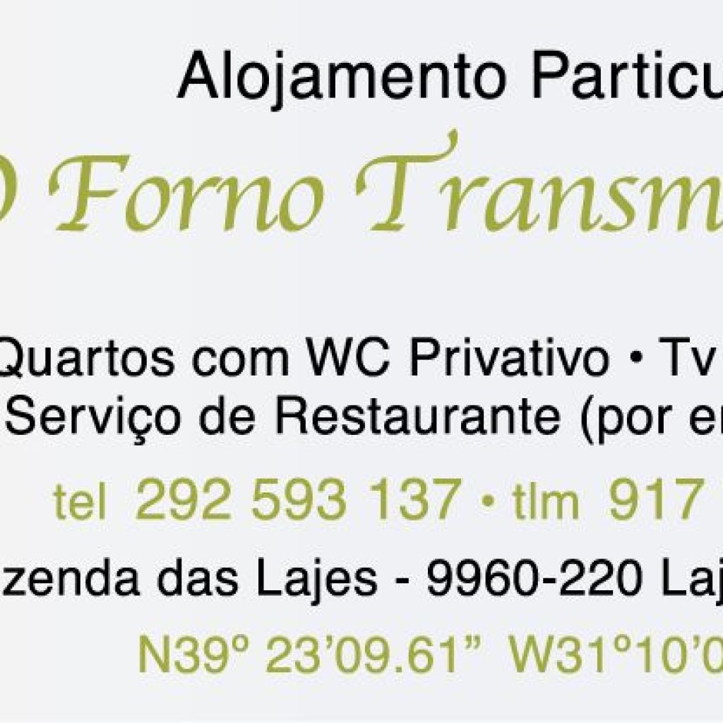 Alojamento – O Forno Transmontano - Flores